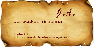Janecskai Arianna névjegykártya